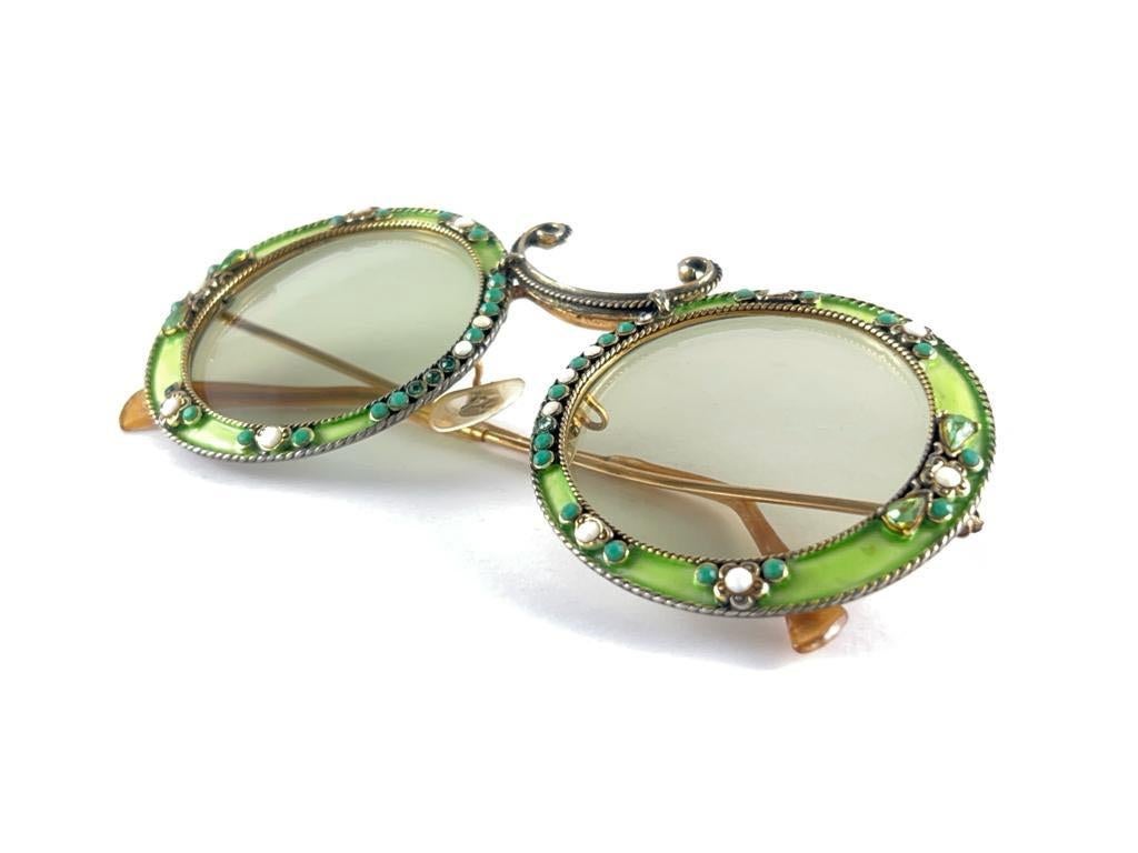 Ultra Rare 1960 Christian Dior Enamel Jewelled by Tura Collector Item Sunglasses 8
