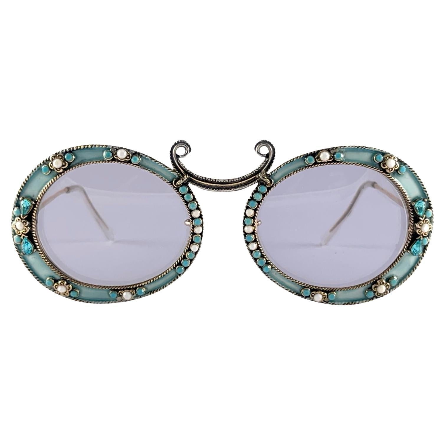 Ultra Rare 1960 Christian Dior Emaille Jewelled by Tura Collector Item Sonnenbrille im Angebot