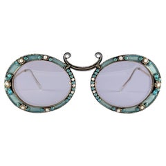 Retro Ultra Rare 1960 Christian Dior Enamel Jewelled by Tura Collector Item Sunglasses