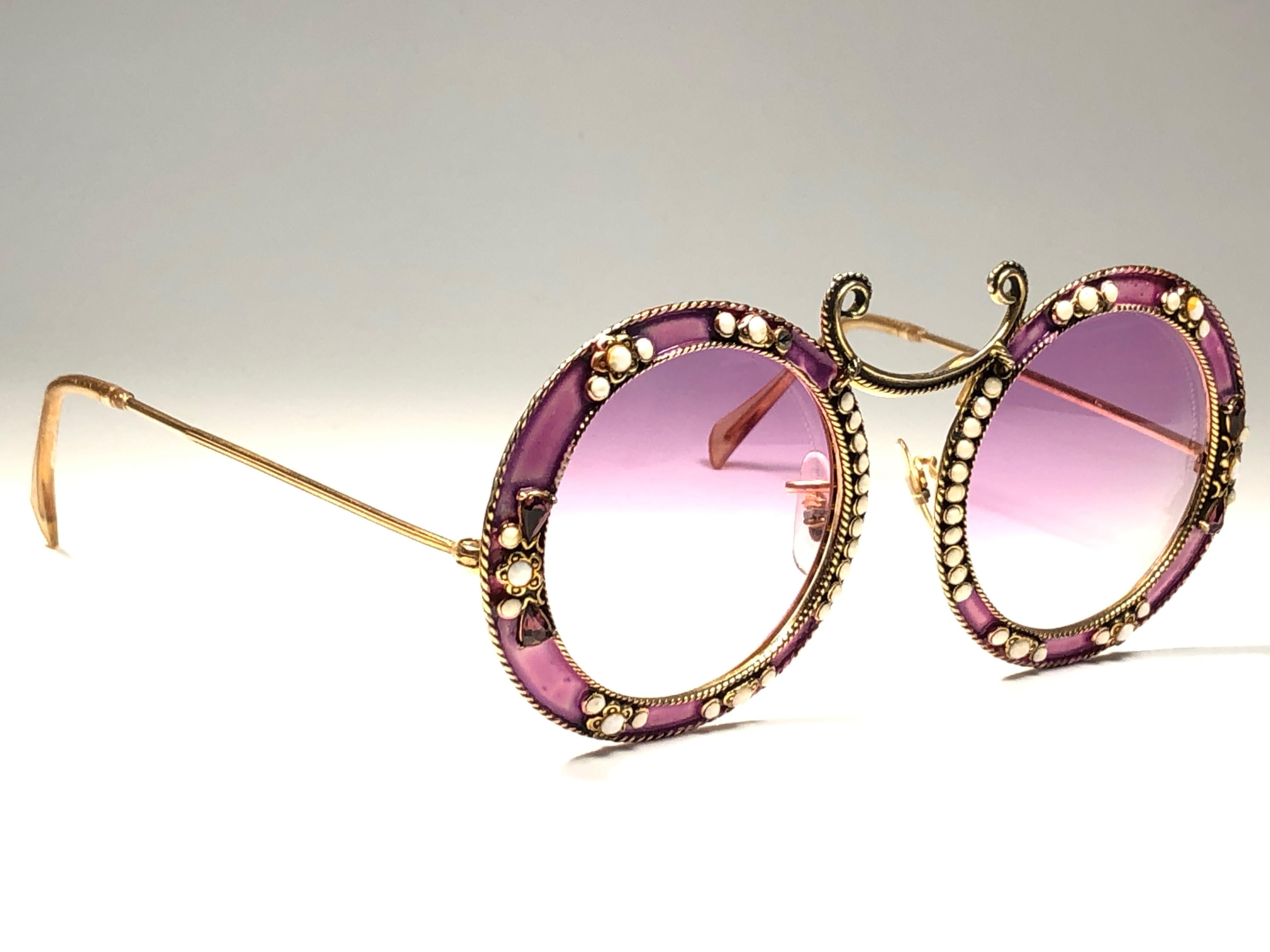 Ultra Rare 1960 Christian Dior Enamel Jewelled Rose Archive Dior Sunglasses 3