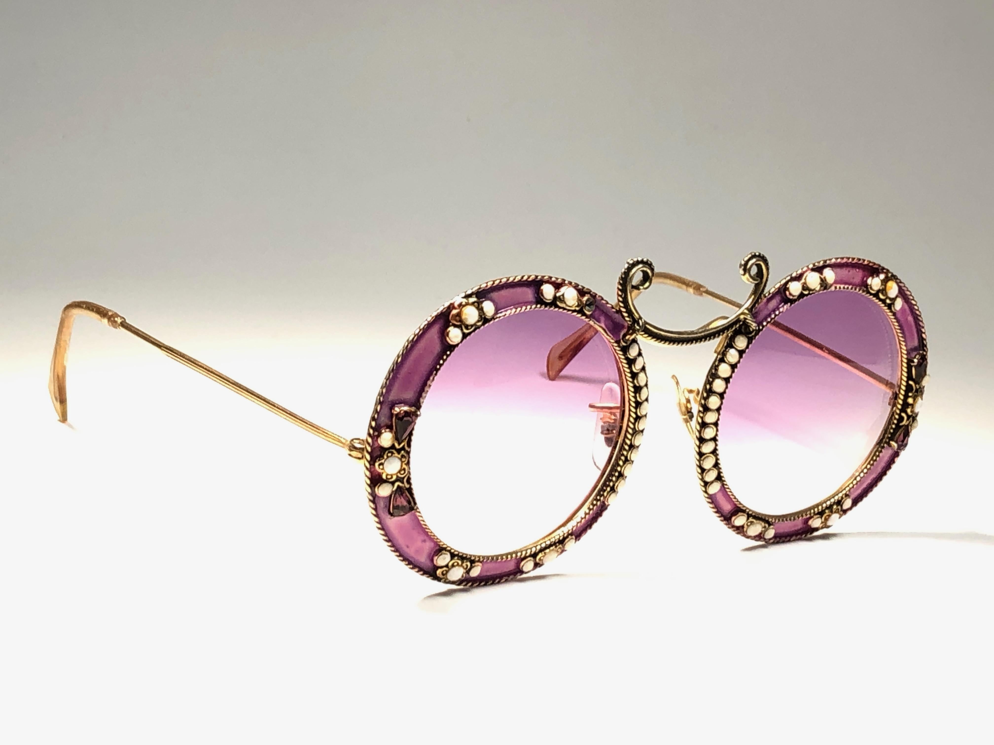 Ultra Rare 1960 Christian Dior Enamel Jewelled Rose Archive Dior Sunglasses 4