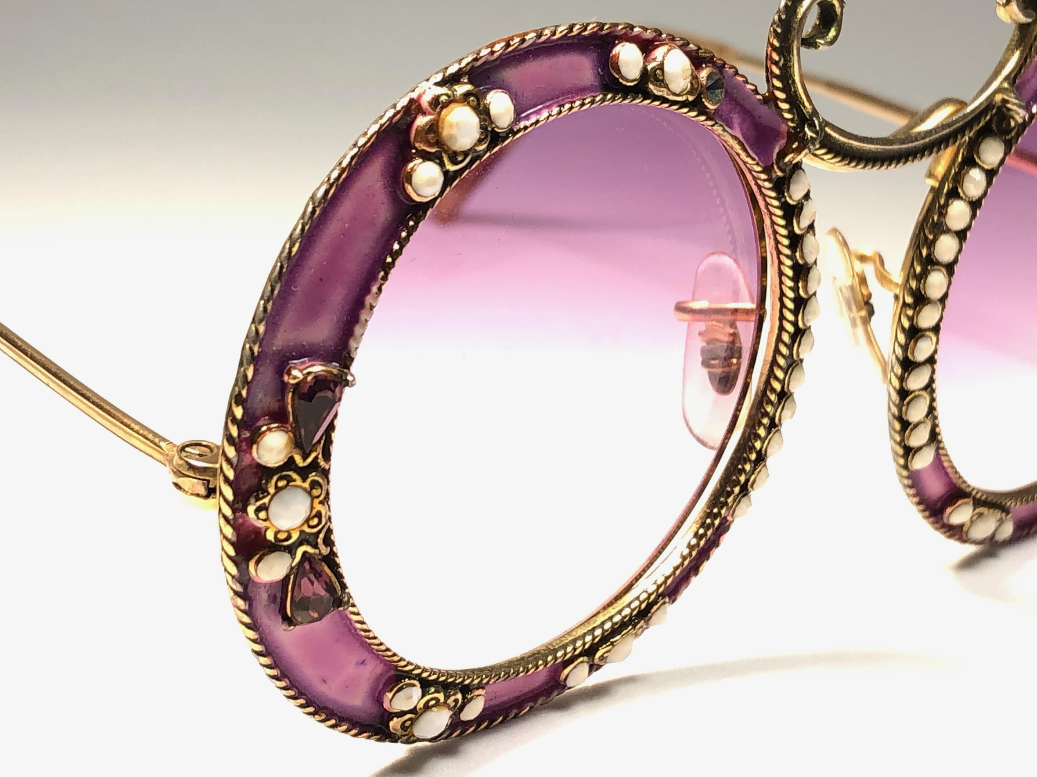 Women's Ultra Rare 1960 Christian Dior Enamel Jewelled Rose Archive Dior Sunglasses