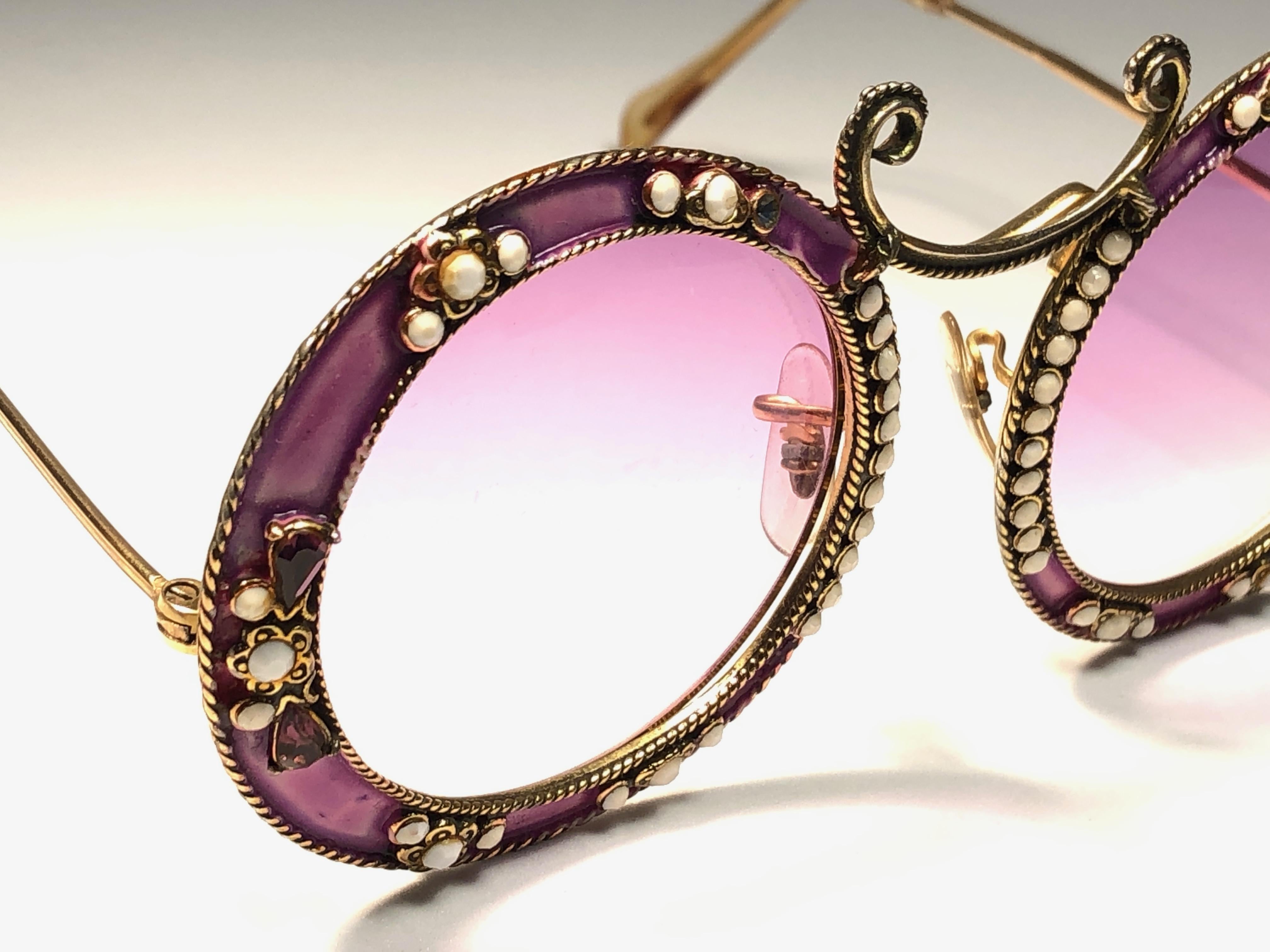 Ultra Rare 1960 Christian Dior Enamel Jewelled Rose Archive Dior Sunglasses 1
