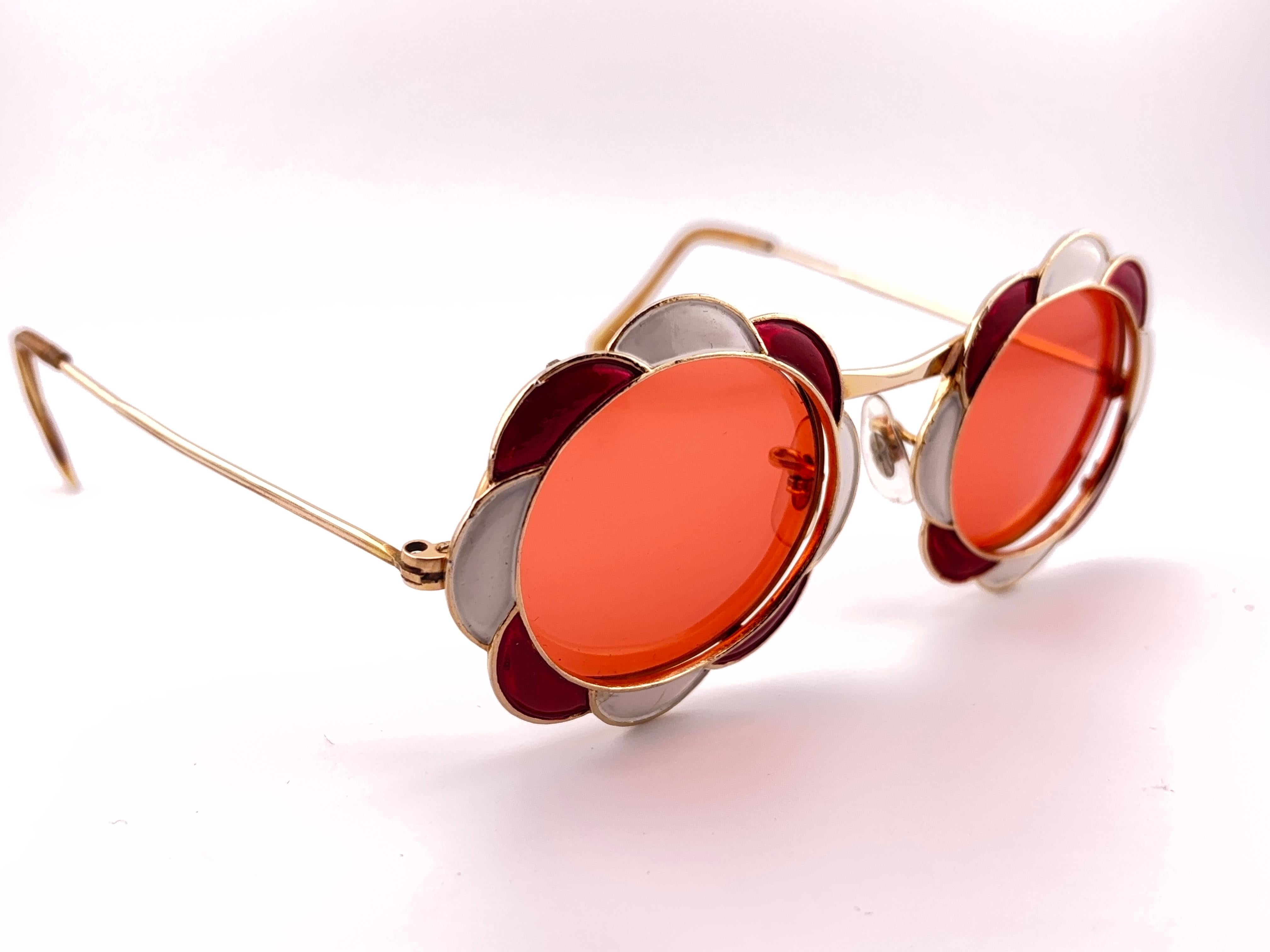 Lunettes de soleil de collection Christian Dior émaillées en or 12 K K ultra rares de 1960 en vente 5