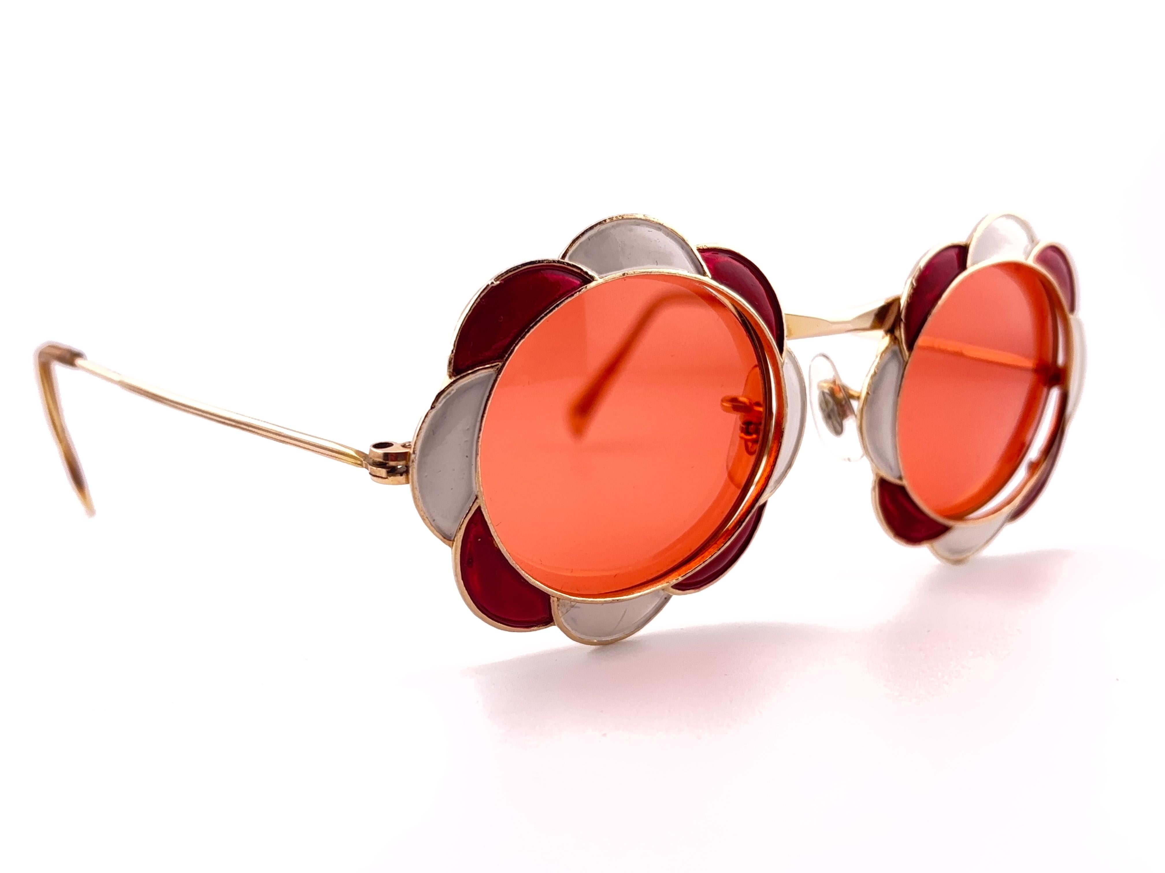 Lunettes de soleil de collection Christian Dior émaillées en or 12 K K ultra rares de 1960 en vente 6