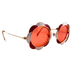 Ultra Rare 1960 Christian Dior Enamelled 12 K Gold Collector Item Sunglasses