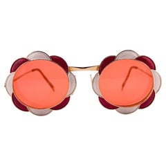 Ultra Rare 1960 Christian Dior Enamelled 12 K Gold Collector Item Sunglasses