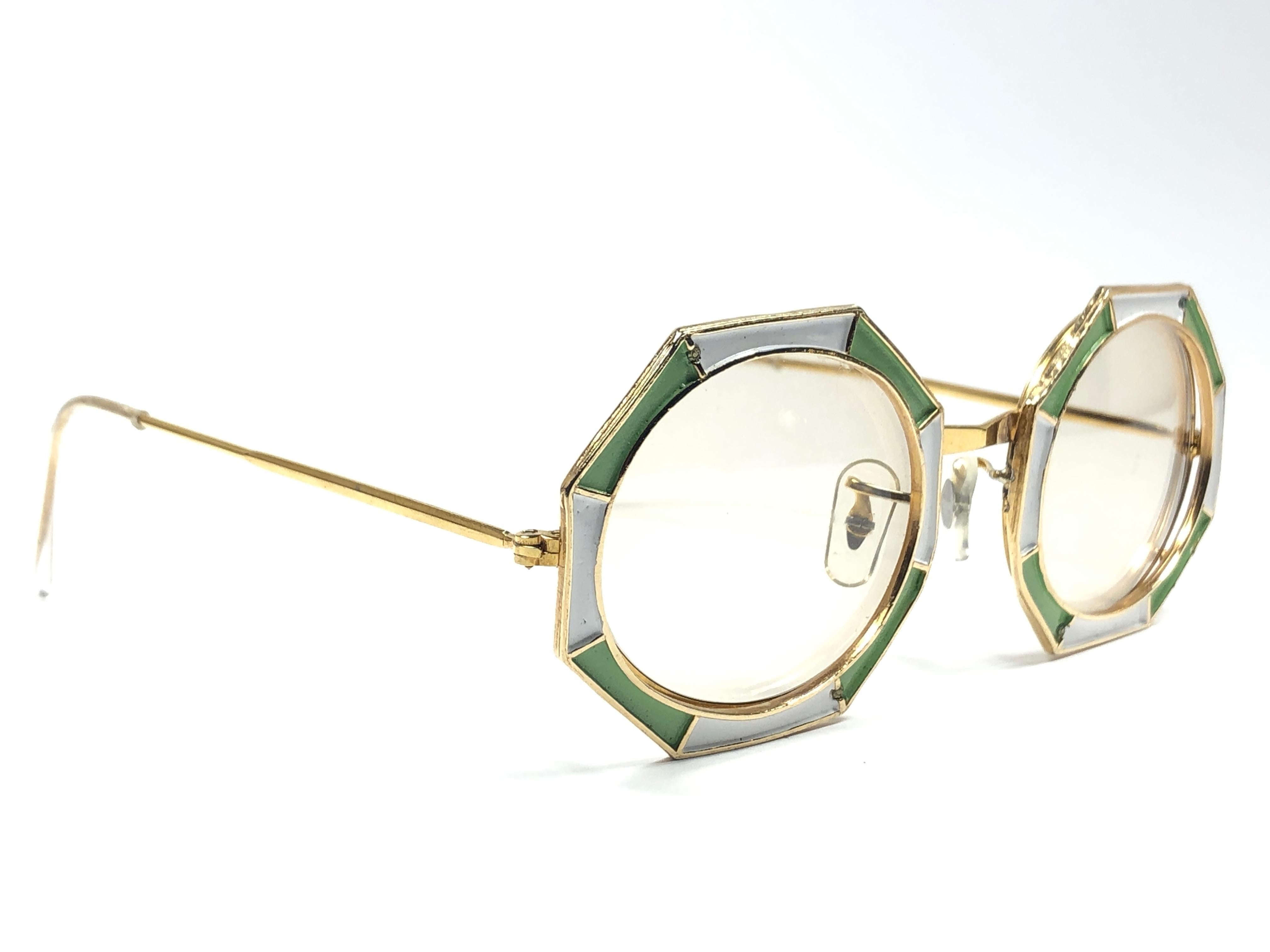 Ultra Rare 1960 Christian Dior Enamelled Octagonal Collector Item Sunglasses 2