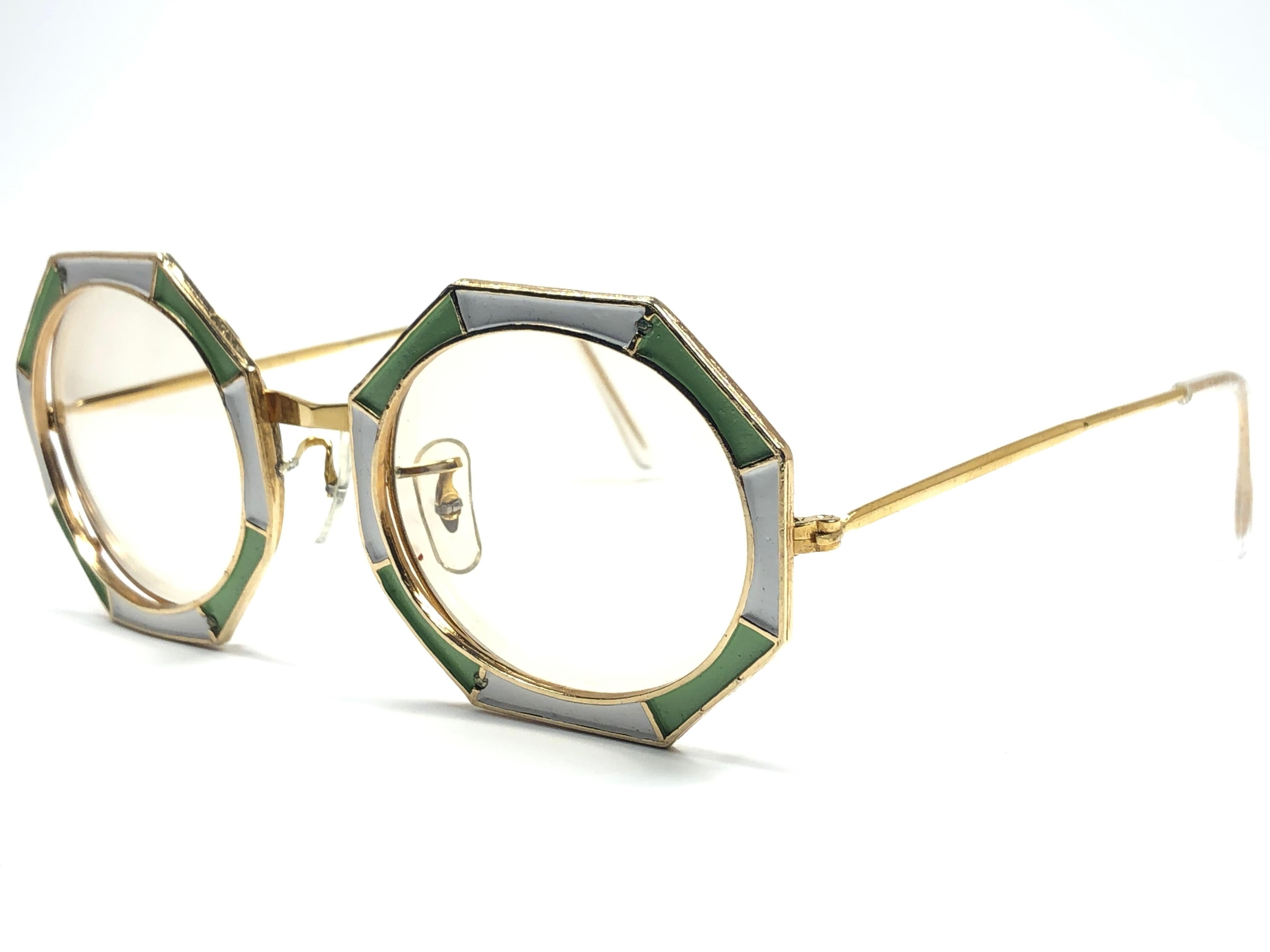 Women's Ultra Rare 1960 Christian Dior Enamelled Octagonal Collector Item Sunglasses