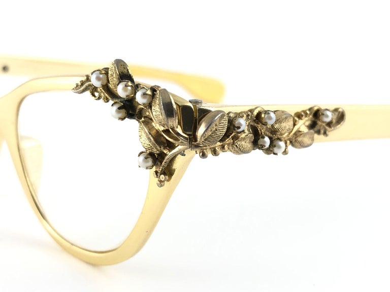 Ultra Rare 1960 Tura Cat Eye Gold After Five Accented Frame  display picture 1