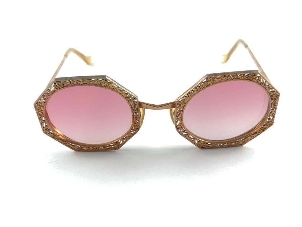 Ultra Rare 1960 Tura Filigree Octogonal Accented Frame Archive Dior Sunglasses For Sale 7