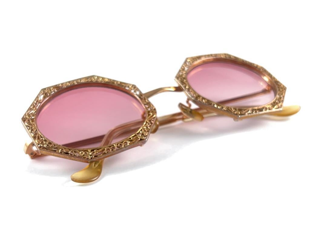 Ultra Rare 1960 Tura Filigree Octogonal Accented Frame Archive Dior Sunglasses For Sale 9