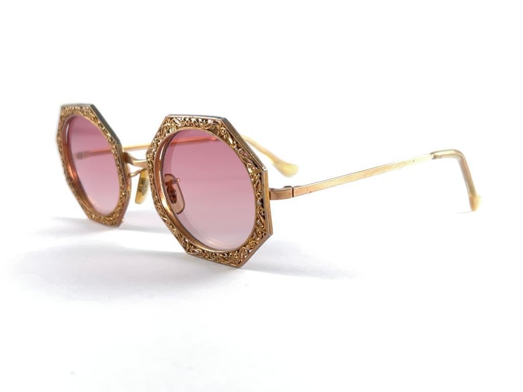 Ultra Rare 1960 Tura Filigree Octogonal Accented Frame Archive Dior Sunglasses For Sale 2
