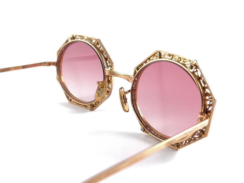 Ultra Rare 1960 Tura Filigree Octogonal Accented Frame Archive Dior Sunglasses For Sale 4