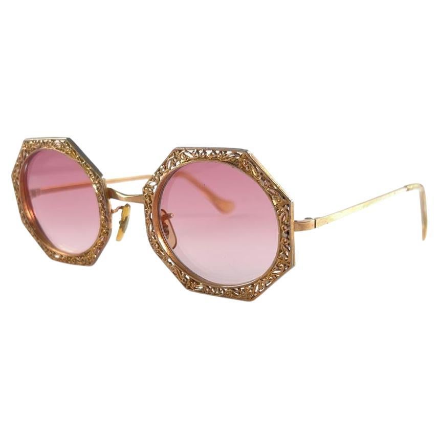 Ultra Rare 1960 Tura Filigree Octogonal Accented Frame Archive Dior Sunglasses For Sale