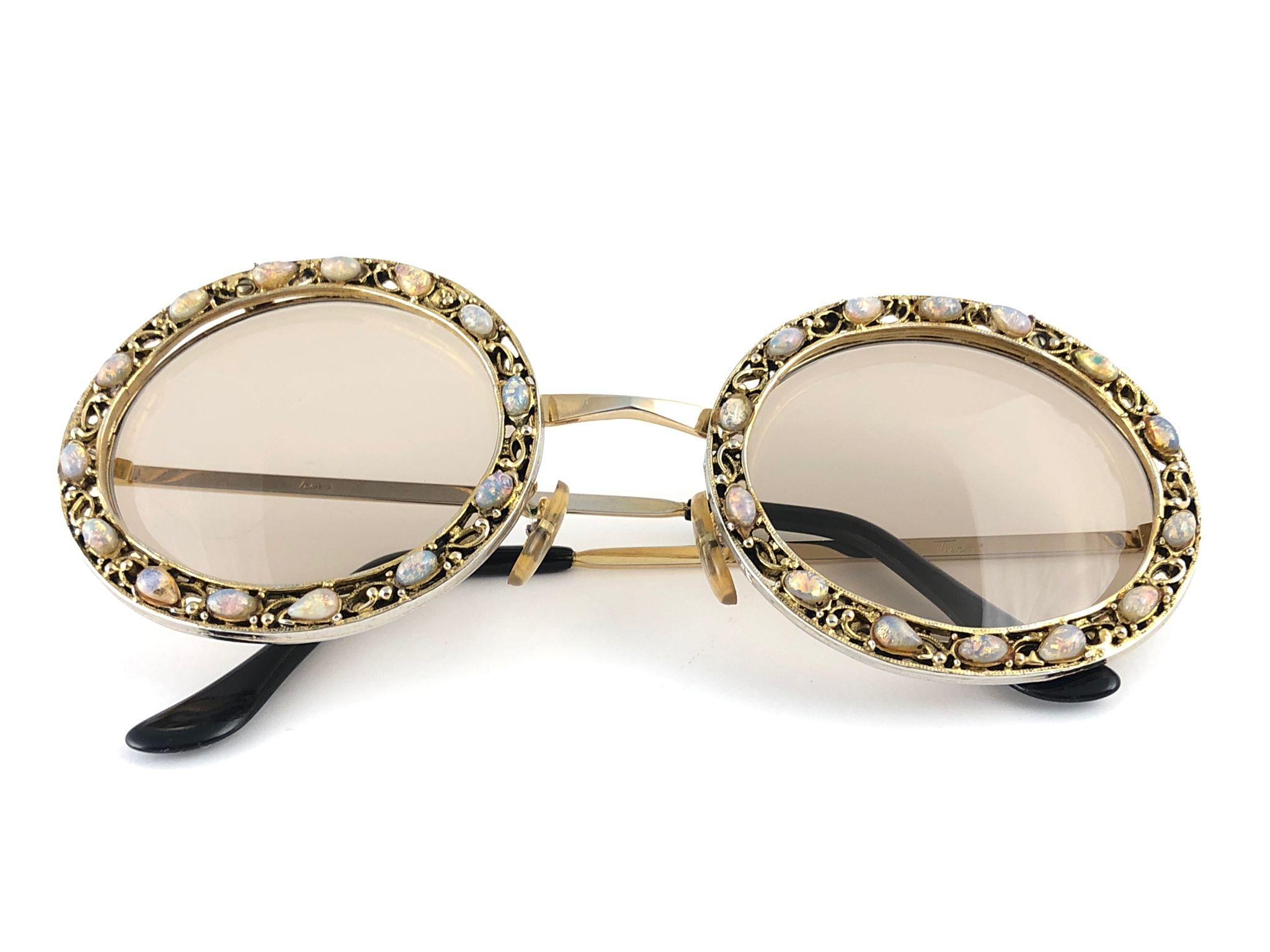 Ultra Rare 1960 Tura Jewelled Opal Accented Frame Archive Dior Sunglasses For Sale 4