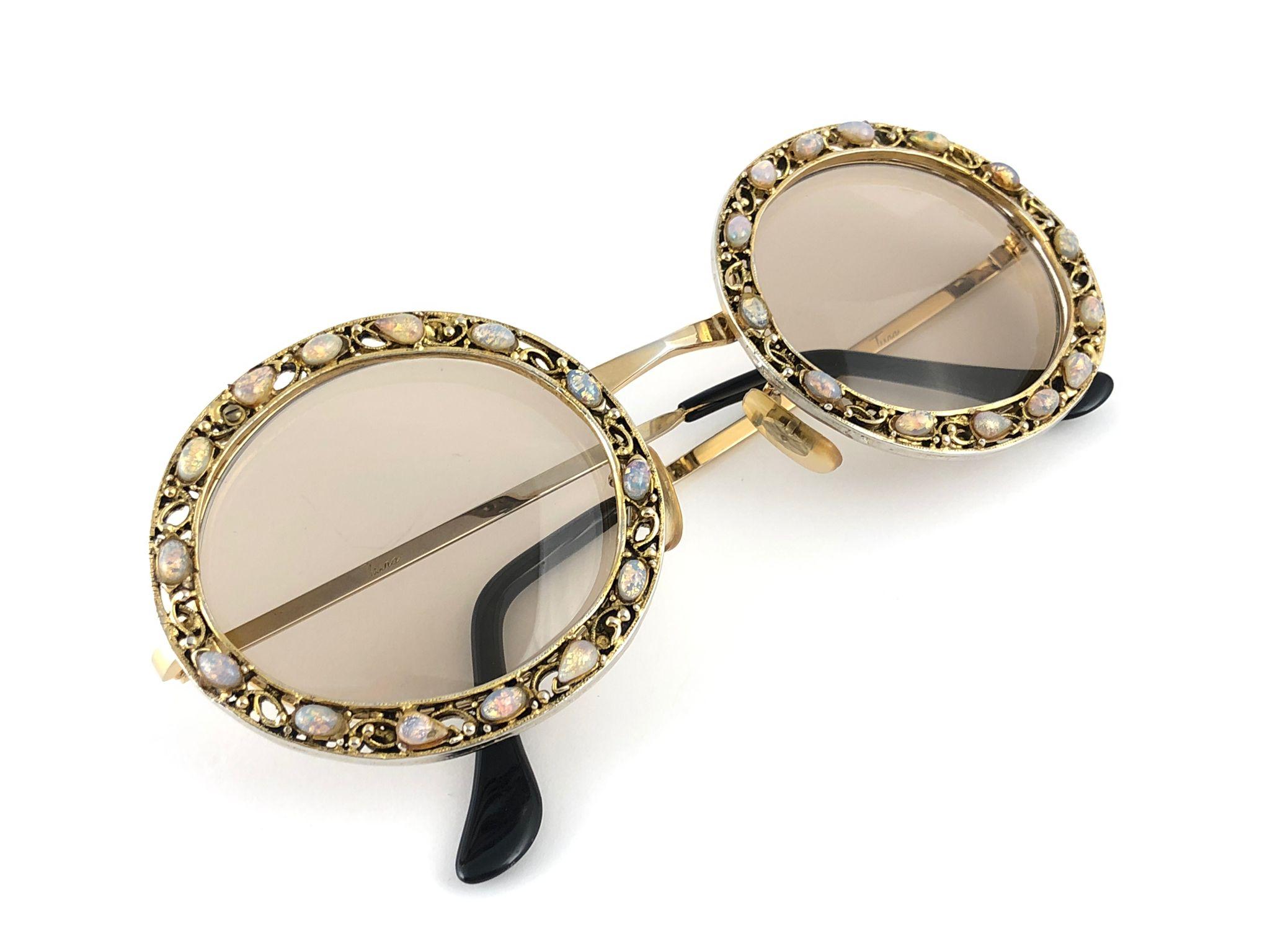 Ultra Rare 1960 Tura Jewelled Opal Accented Frame Archive Dior Sunglasses For Sale 7