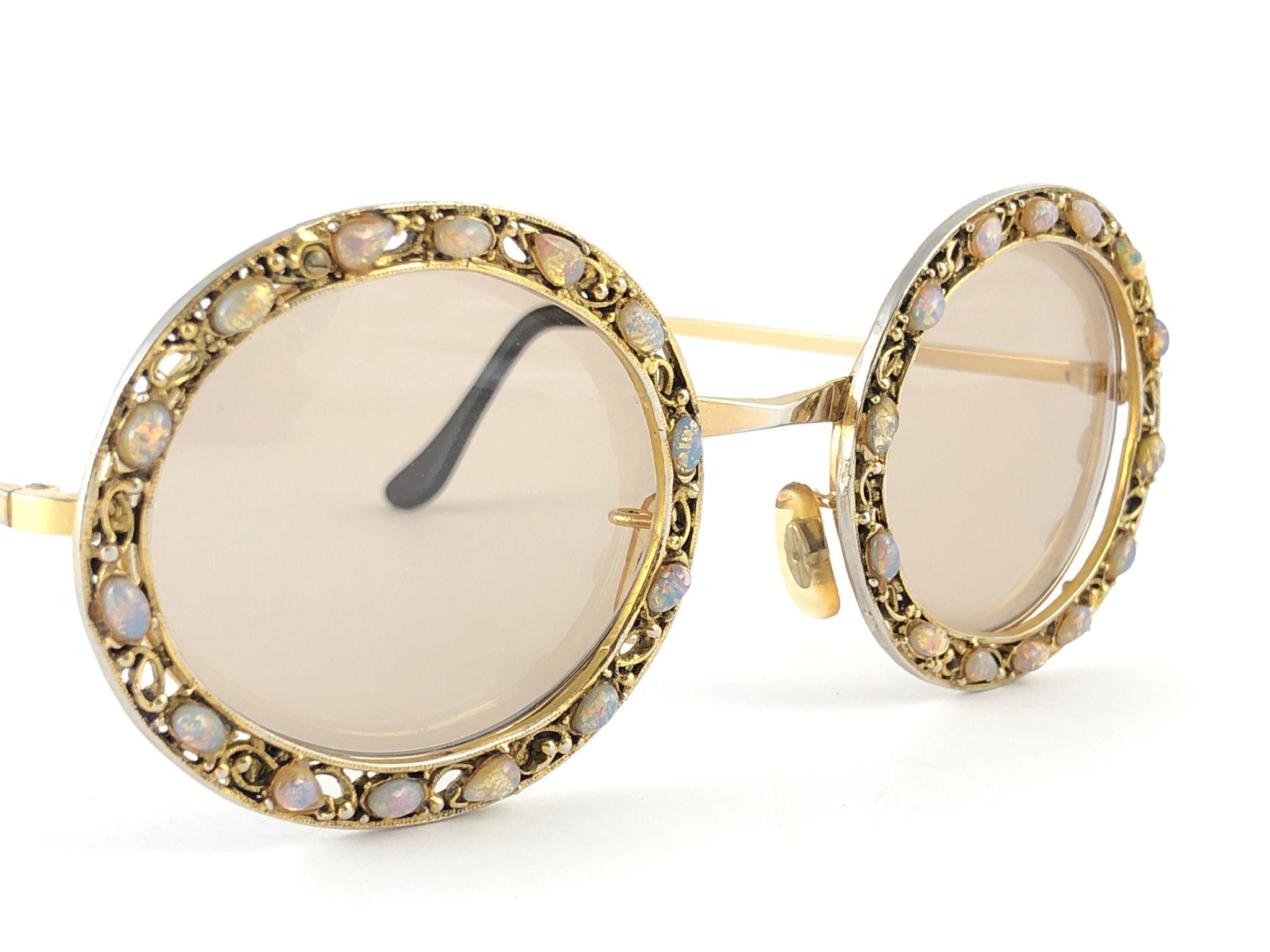 Ultra Rare 1960 Tura Jewelled Opal Accented Frame Archive Dior Sunglasses For Sale 3