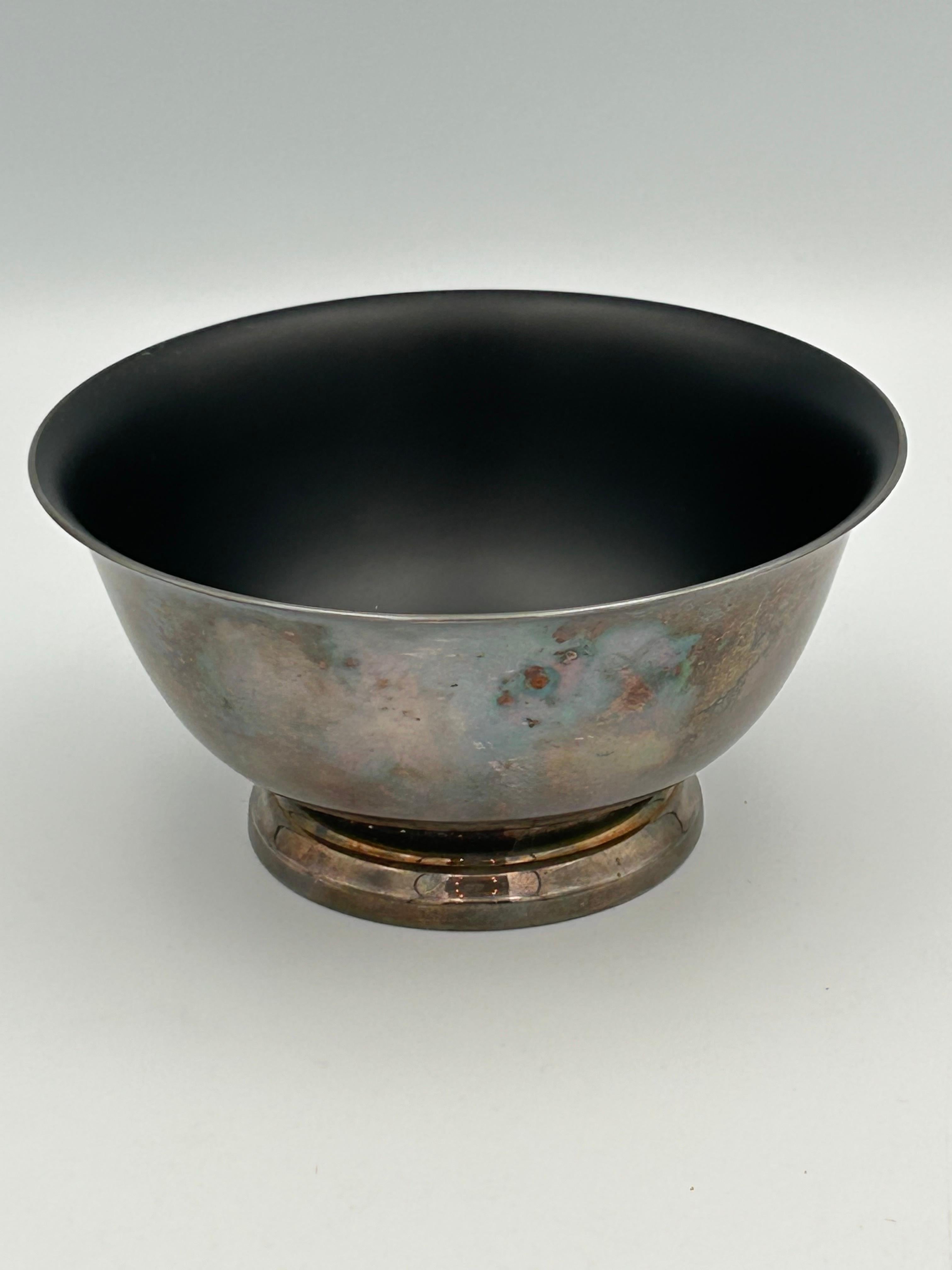 Ultra raro 1963 Reed and Barton Black Enamel Paul Revere Bowl 101 by John Prip In condizioni buone in vendita a Red Lion, PA