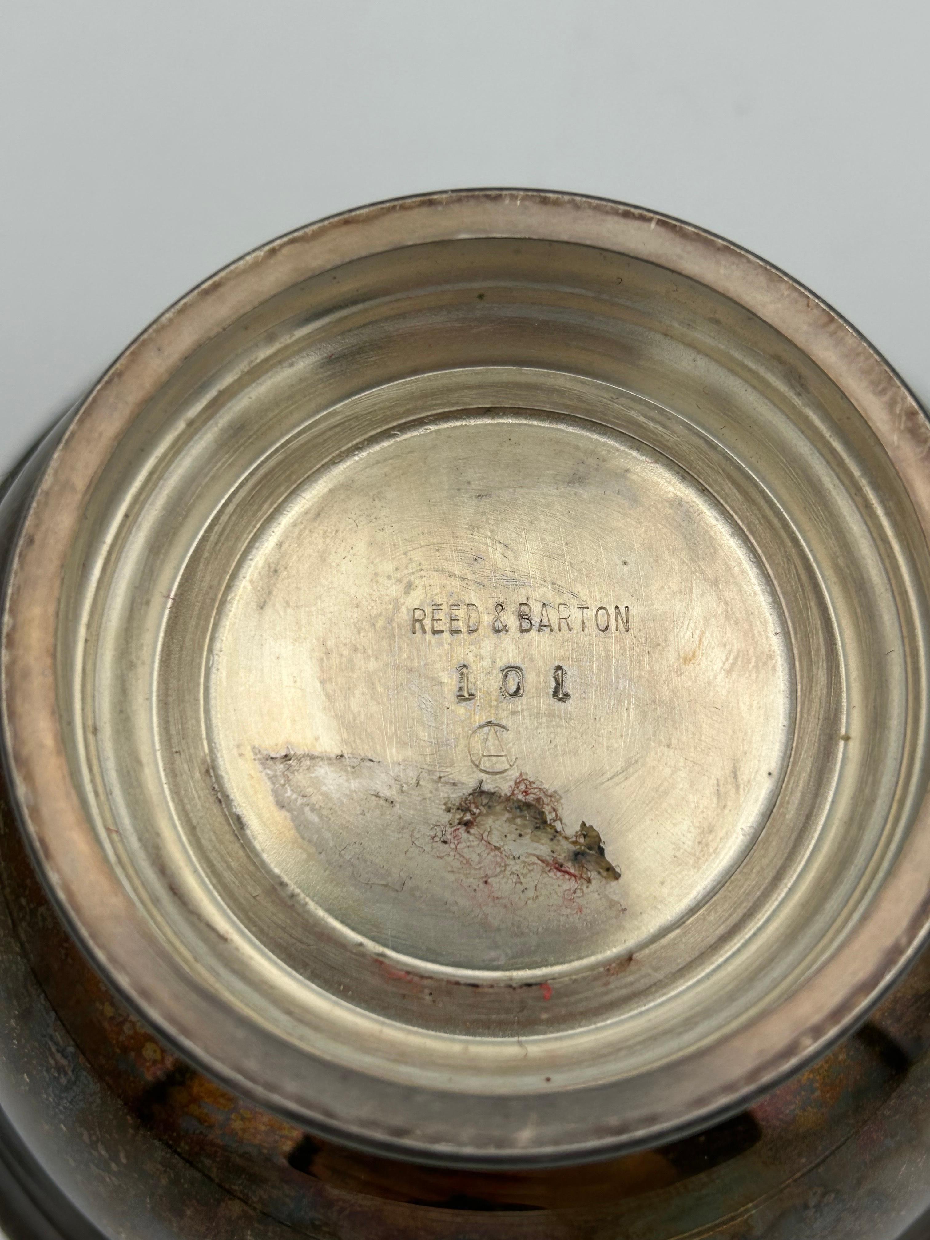 Placcato argento Ultra raro 1963 Reed and Barton Black Enamel Paul Revere Bowl 101 by John Prip in vendita