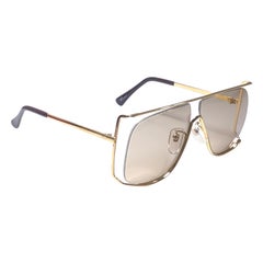 Ultra Rare 1970's Tura 449 Oversized Gold Light Lenses Sunglasses