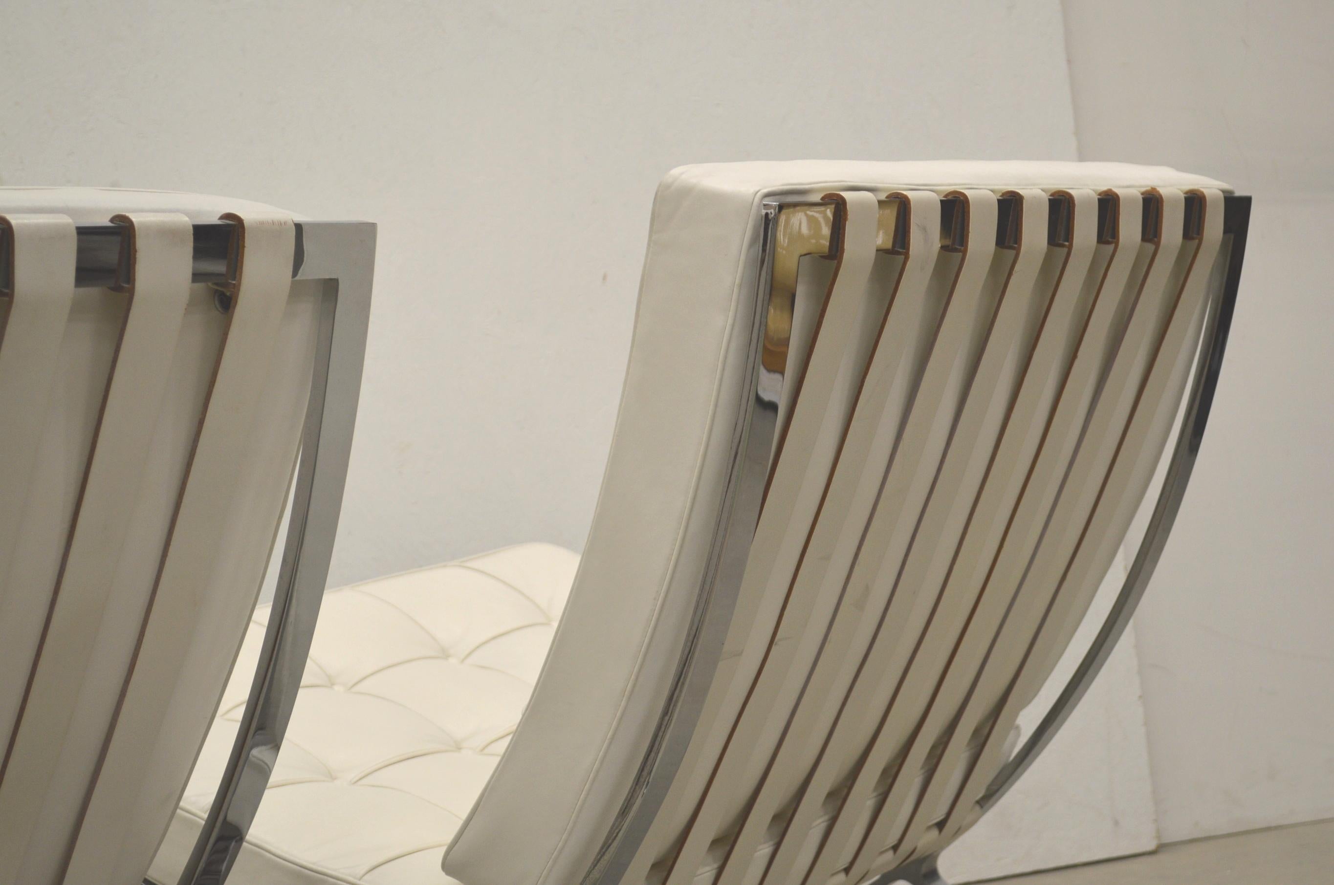 Stainless Steel Ultra Rare 30th Knoll Anniversary Limited Edition Barcelona Chair No 45 & No 81 For Sale
