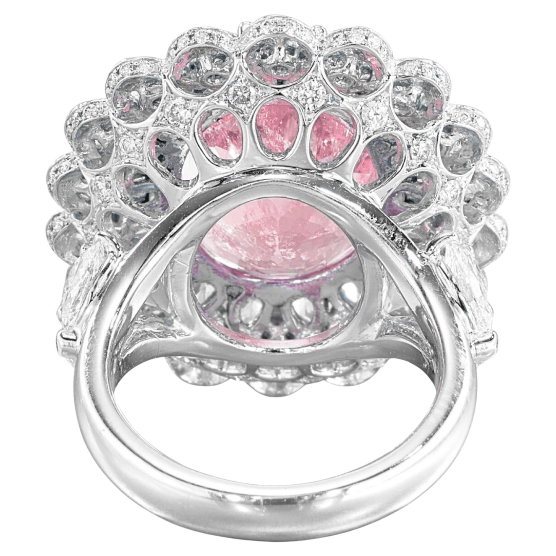 Ultra-Seltener 5,13 Karat GRS-zertifizierter, nicht erhitzter Padparadscha Saphir & Diamant Ring aus 18K Weißgold

Ein außergewöhnlicher Schatz der Natur - dieser 5,13 Karat schwere Padparadscha-Saphir ist GRS-zertifiziert, völlig unbehandelt (keine