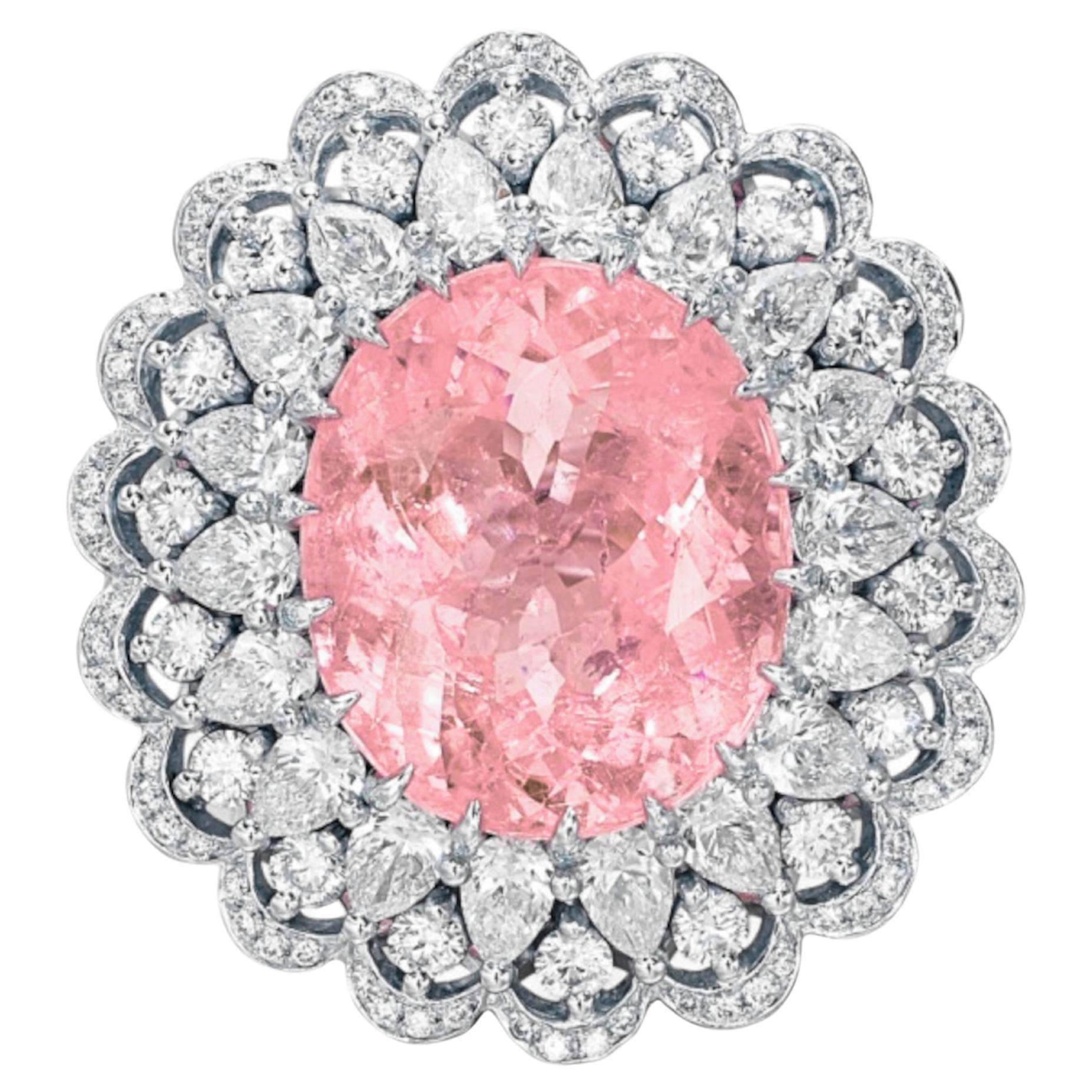 Ultra-Seltener 5,13 Karat GRS-zertifizierter ungeheizter Padparadscha Saphir Ring