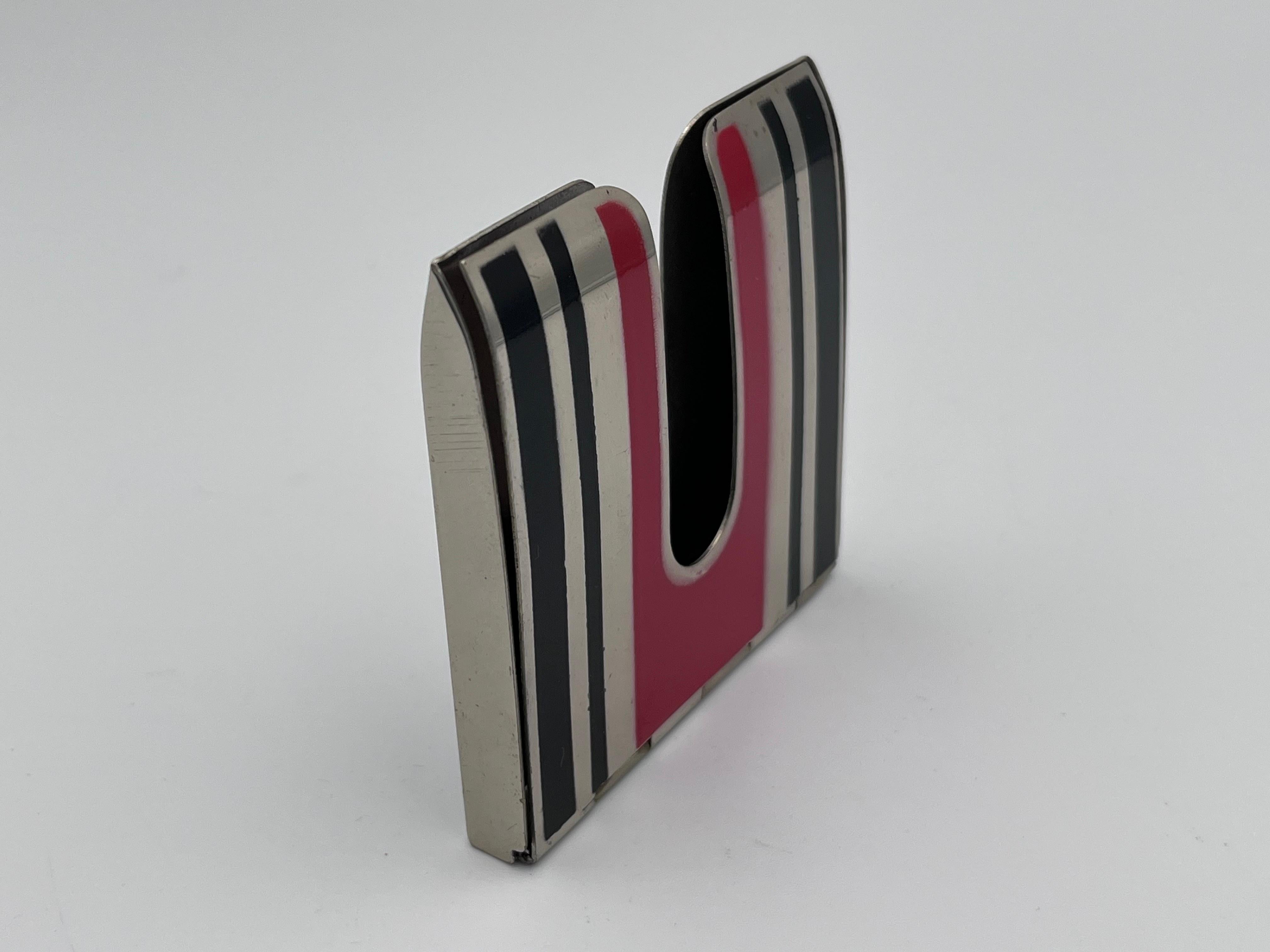 Ultra Rare Art Deco 1930's SLIDEOUT Red & Black Cigarette Case in Original Box For Sale 6