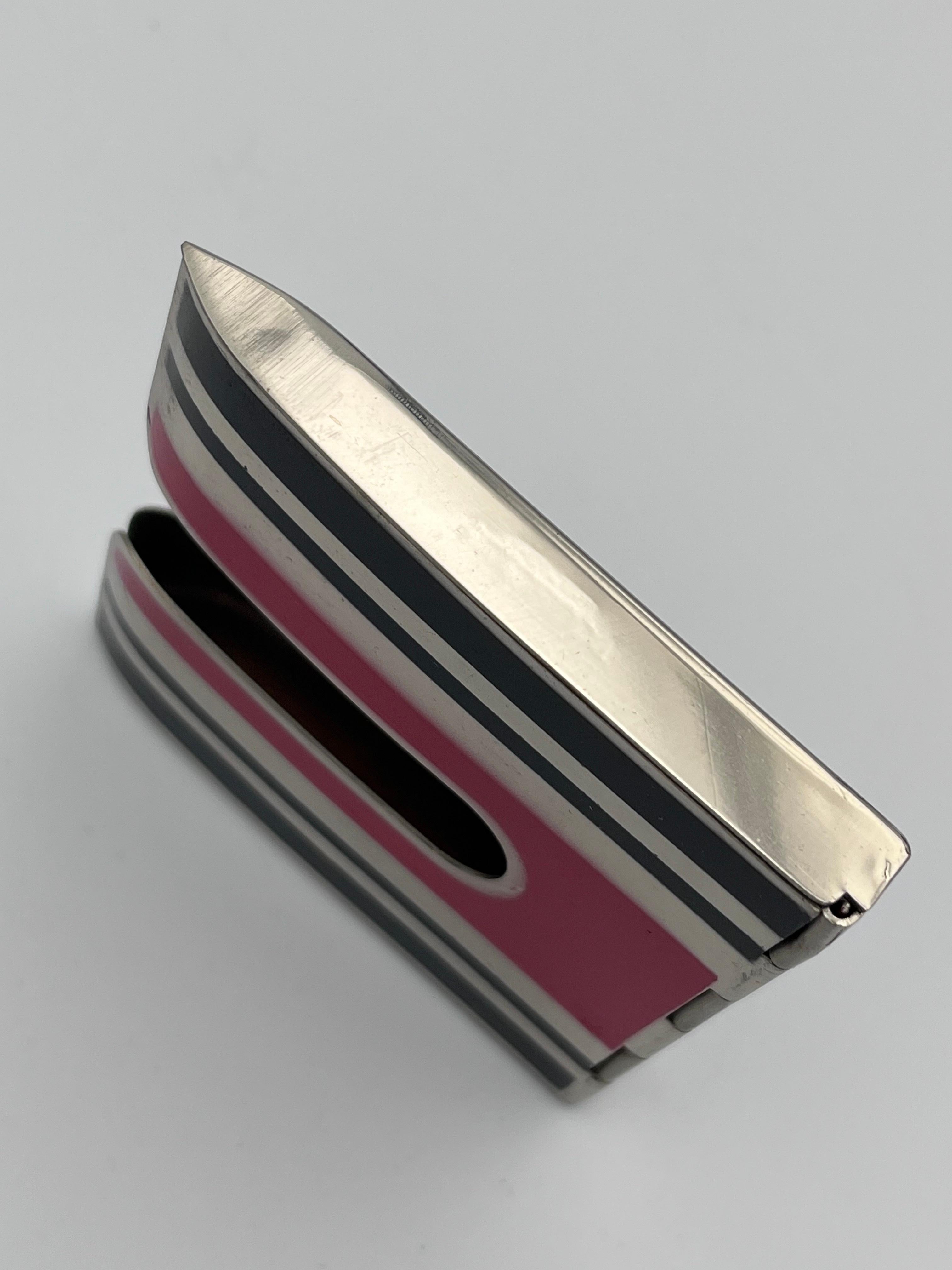 Ultra Rare Art Deco 1930's SLIDEOUT Red & Black Cigarette Case in Original Box For Sale 12
