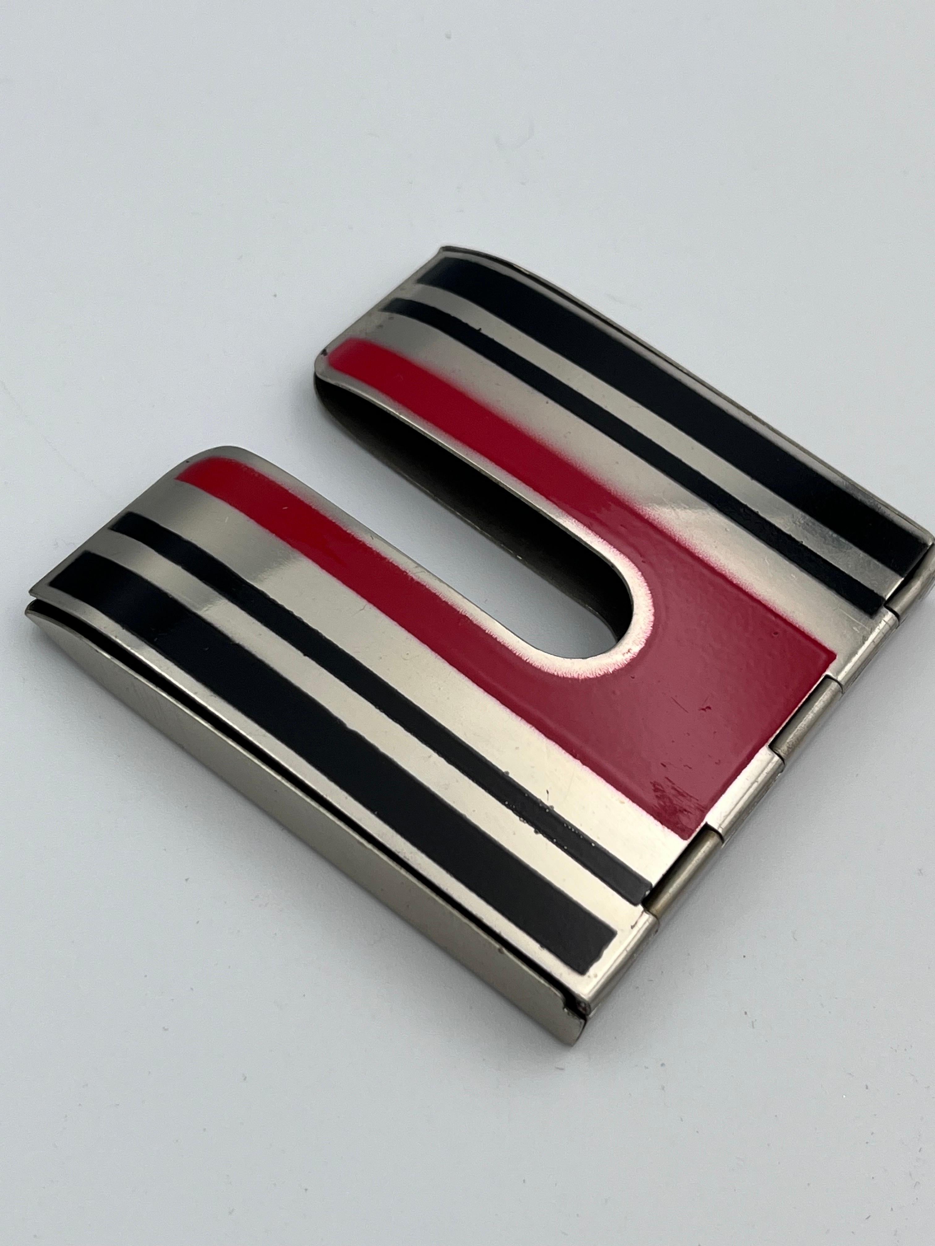 Ultra Rare Art Deco 1930's SLIDEOUT Red & Black Cigarette Case in Original Box For Sale 13