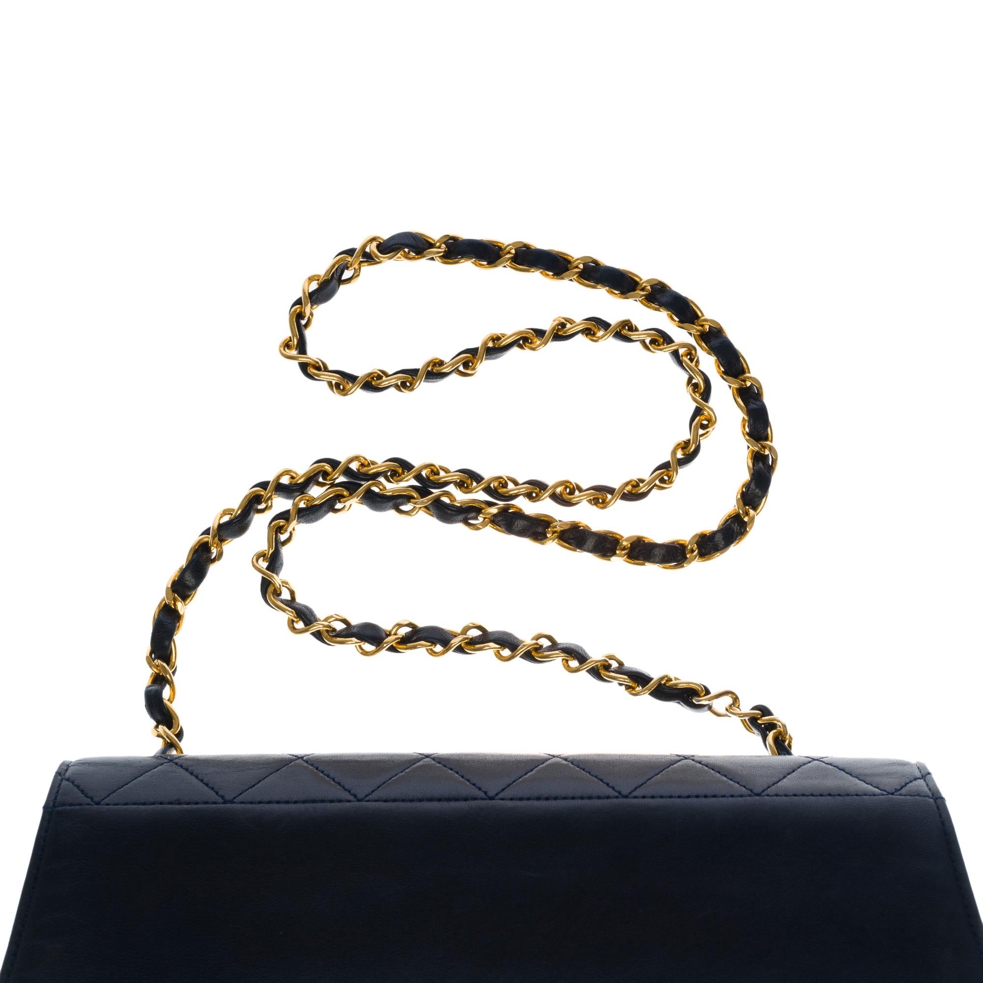 Ultra Rare Chanel Trapeze navy blue shoulder bag and gold hardware 1