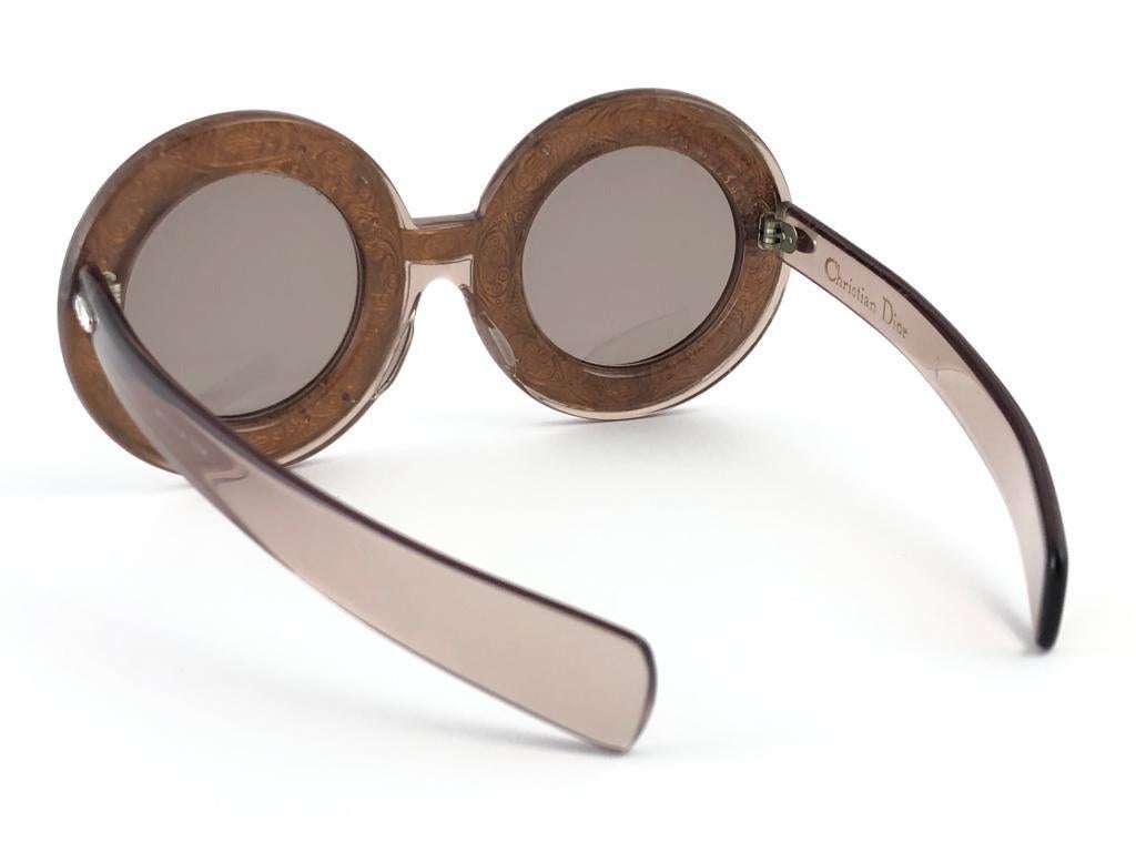 Ultra Rare Christian Dior Enamel Insert Oversized Sunglasses, 1969 For Sale 2