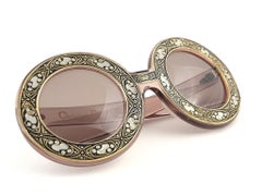 Ultra Rare Christian Dior Enamel Insert Oversized Sunglasses, 1969