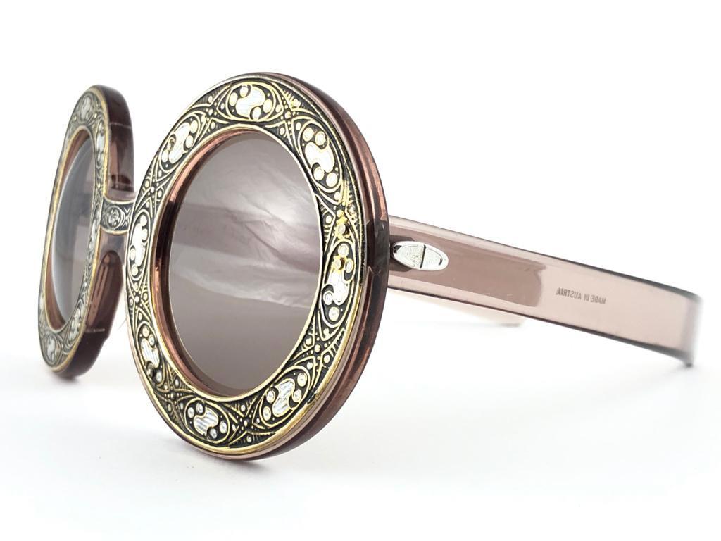Women's Ultra Rare Christian Dior Enamel Insert Oversized Sunglasses, 1969  For Sale