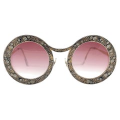 Ultra Rare Christian Dior "  Gypsy " Gold Enamel Oversized Sunglasses, 1969 