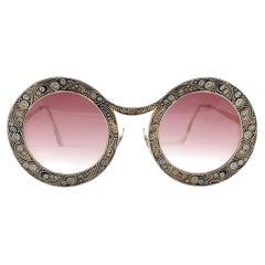 Vintage Ultra Rare Christian Dior "  Gypsy " Gold Enamel Oversized Sunglasses, 1969 