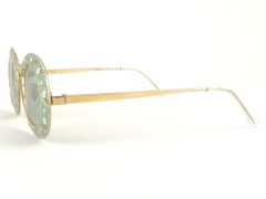Ultra Rare Christian Dior "  Gypsy " Green 12K Gold  Enamel Sunglasses, 1969
