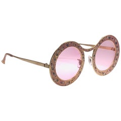 Vintage Ultra Rare Christian Dior Gypsy Rose Enamel Oversized Sunglasses, 1969 