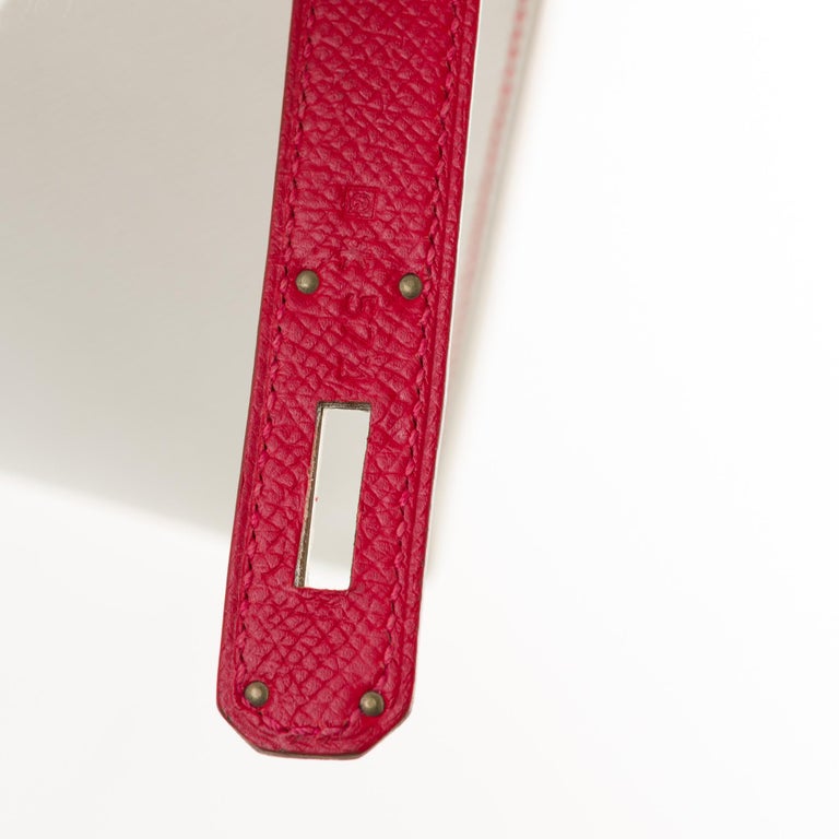 Hermès Kelly 32 sellier handbag strap (HSS) in Pink and purple