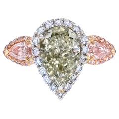 5ct Fancy Green Diamond and Pink Diamond Ring - Luxury Collectors Masterpiece