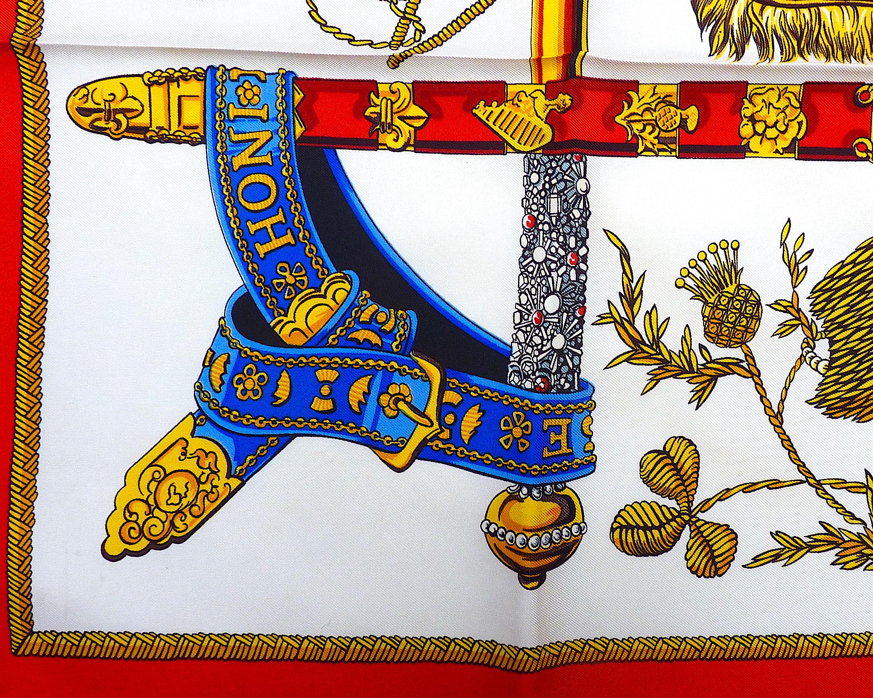 Women's or Men's Ultra Rare Hermes Scarf for Queen's Silver Jubilee, Hermes Queen Elizabeth II