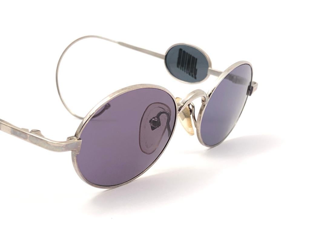 Ultra Rare Jean Paul Gaultier Junior Silver 58 0174 Sunglasses Made in Japan In New Condition In Baleares, Baleares