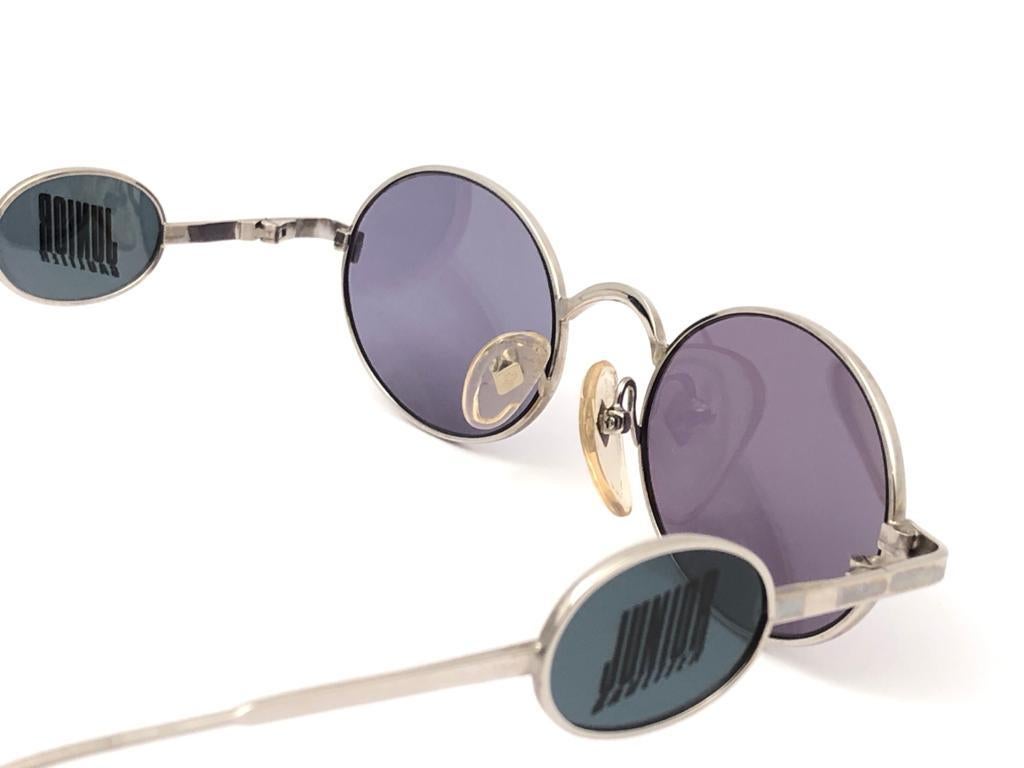 Women's or Men's Ultra Rare Jean Paul Gaultier Junior Silver 58 0174 Sunglasses Made in Japan