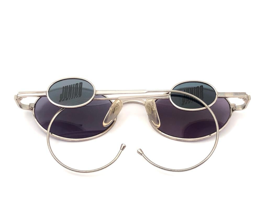 Ultra Rare Jean Paul Gaultier Junior Silver 58 0174 Sunglasses Made in Japan 2