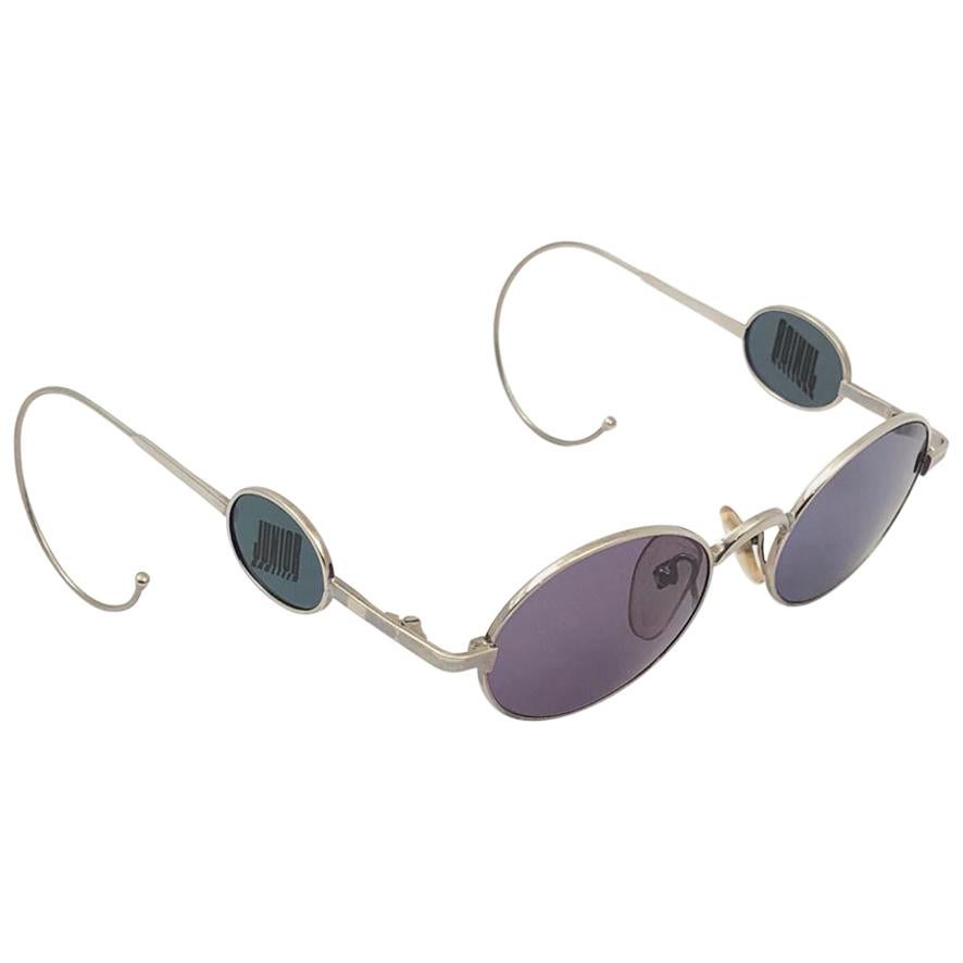 Ultra Rare Jean Paul Gaultier Junior Silver 58 0174 Sunglasses Made in Japan