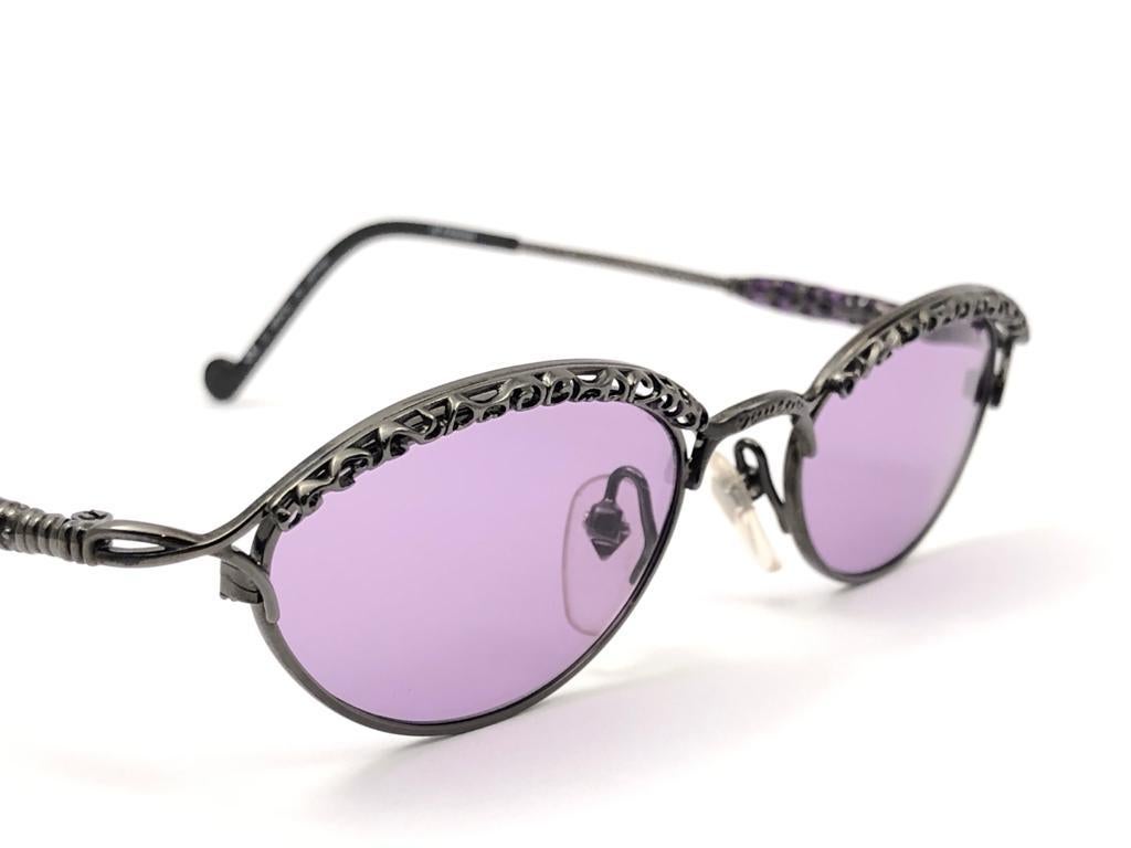 Women's or Men's Ultra Rare Jean Paul Gaultier Silver 56 0003 1990 Sunglasses Made in Japan
