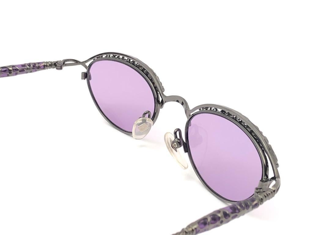 Ultra Rare Jean Paul Gaultier Silver 56 0003 1990 Sunglasses Made in Japan 1