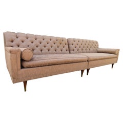Ultra Rare Karpen of California Tufted Sofa Sectional Walnut Leg Mid-Century
