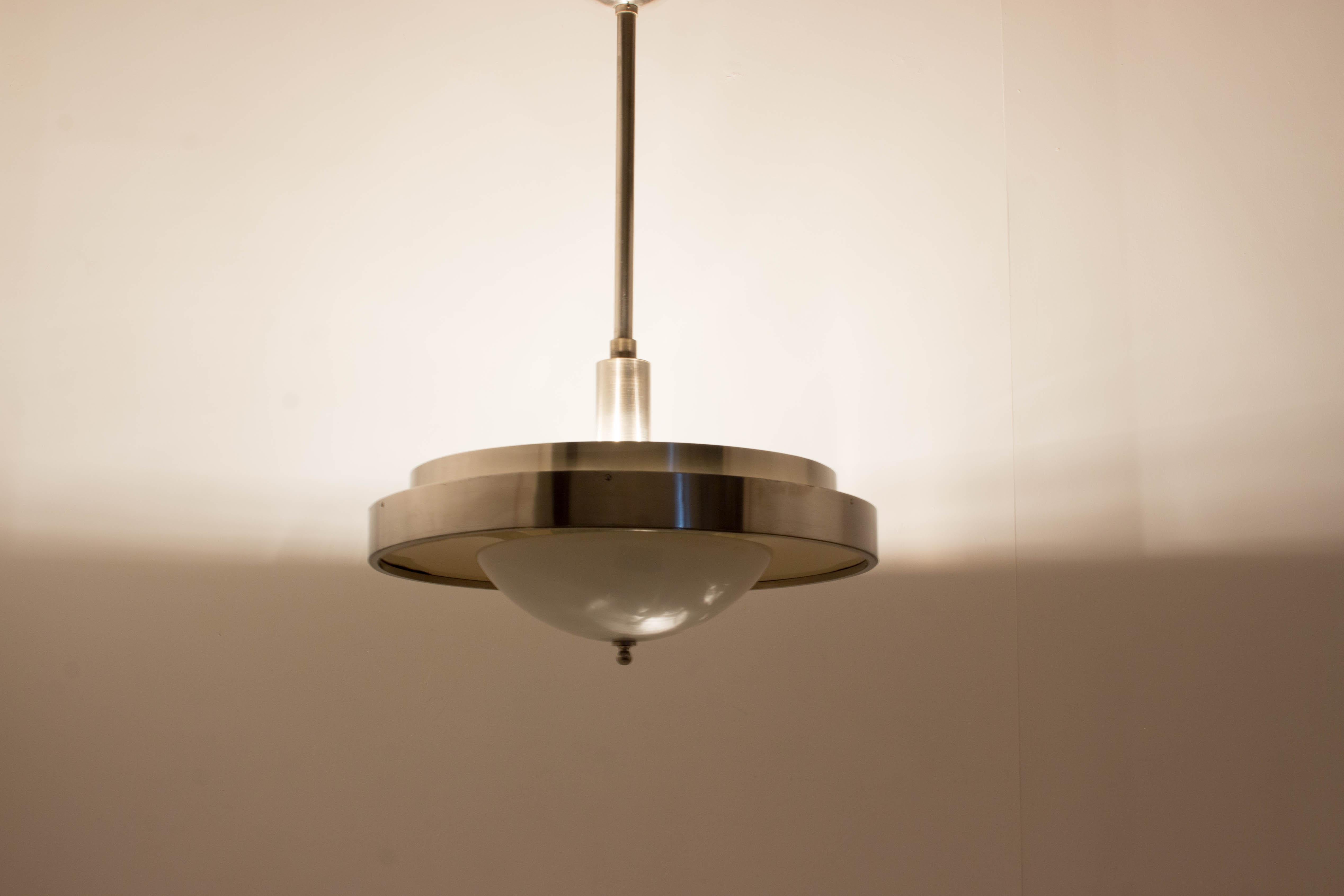 Ultra Rare Large Bauhaus Chandelier, 1930s For Sale 8